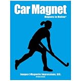 Field Hockey Player with Skirt Car Magnet Black
