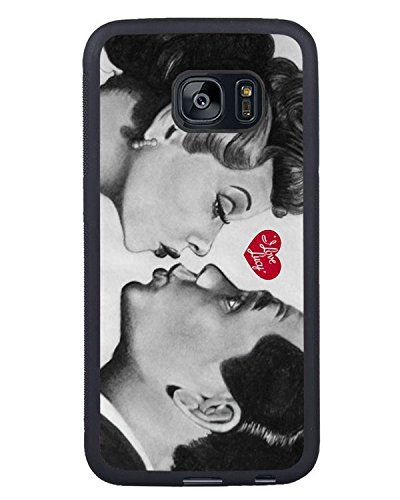 Samsung Galaxy S7 Edge I Love Lucy Lover Kiss Black Shell Cover Case,Newest Case