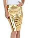Sakkas Women's Shiny Metallic Liquid High Waist Pencil Skirt