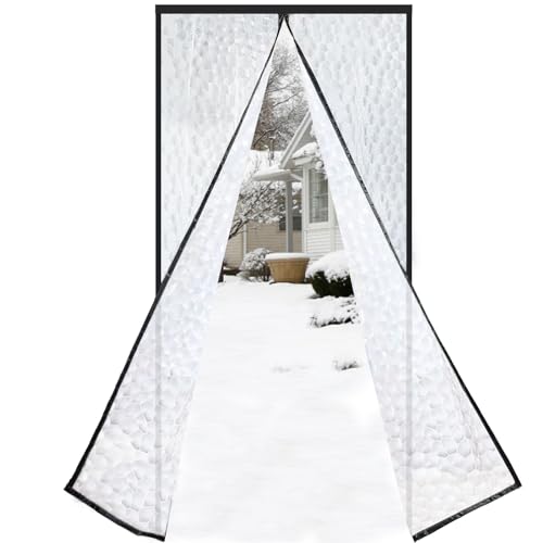 Risareyi Türvorhang Thermo Kälteschutz Schwarz Magnet Wärmeschutzvorhang Tür Isolierung Winter Wasserdicht Kälteschutz Fenster Innen Klimaanlagen Sommer, Ideal für Balkontür Küchentür, 85x190cm