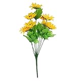 Office Home Decor Artificial Sunflower Bouquet 15-inch Yellow