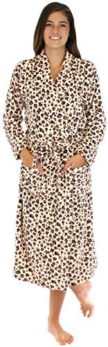 PajamaMania Women's Fleece Robe Animal Print- Sml
