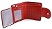 AINIMOER Women's Small Billfold Genuine Leather Tri-Fold Wallet with Zipper Pocket(Red)