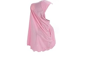 JOIZPAPA Girls Muslim Hijab Solid Color Head Scarf Kids Islamic Arab Scarf Shawls Head Wrap for Girls age 7-12
