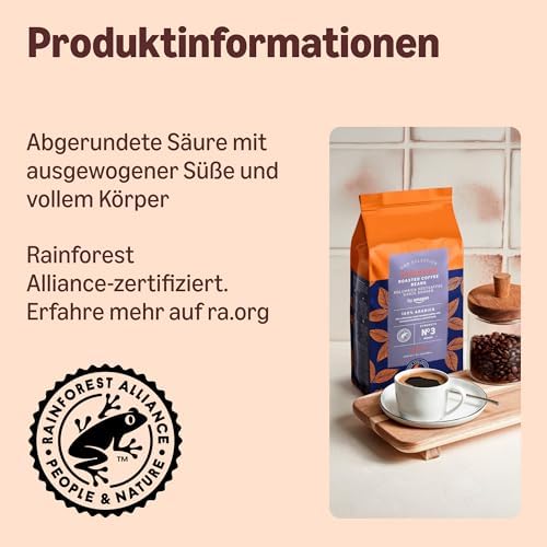 Colombian Coffee Bean, Medium Roast, 1 kg (2 Packungen x 500 g) – Rainforest Alliance zertifiziert