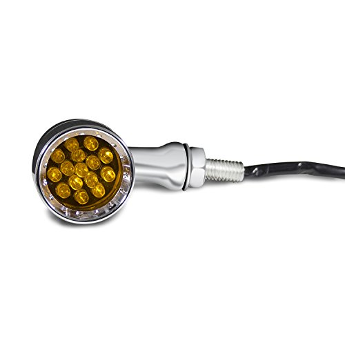 image for Senkauto Yellow CNC Motorcycle Bullet LED Turn Signal Light Blinker In