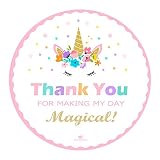 Magical Unicorn Stickers - Gold Glitter - Party Favors - Thank You Unicorn Sticker for Kids - by PartyNow