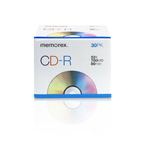Memorex 700MB/80-Minute 52x CD-R Media (30-Pack with Jewel Cases)