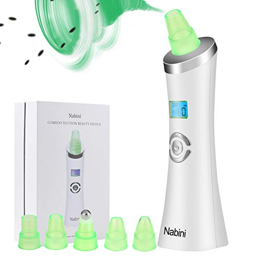 Blackhead Remover Vacuum Pore Cleanser - 6 in 1 Comedone Extractor Blackhead Vacuum Comedo Suction Kit Electric Face Nose Blackhead Whitehead Remover Tool with 6 Replaceable Suction Head
