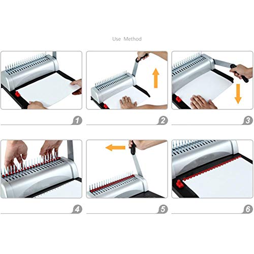 Binding Machine, 21-Hole 450 paper Comb Scrapbook Binder,Metal Comb Binding Spines Scrapbook for Daily Office Documents- Delivered in 3-5 Binding,Punch Book Report - Thumbnail 5