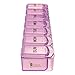 7 Day Push Button Weekly Pill Organizer - Pill Case ∣ Pill Box - Pill Holder ∣ Pill Dispenser and Vitamin Organizer - Pill Box 7 Day by Survive Vitamins, Translucent Purple, Weekly Pill Box Big Size