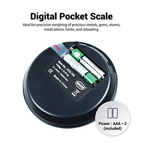 Horizon Ats-100 Digital Ashtray Scale, Precision Pocket Scale, 100g By 0.01g - Thumbnail 3