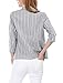 Allegra K Women's Striped 3/4 Sleeves Open Front Notched Lapel Blazer M Grey