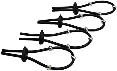 TCFAFAESTIM E-stim Accessories Products Adjustable Conductive silicone Rubber 4 Rings With Beads Electro Massager loops Rings