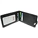 Cmxsevenday A7912 Folding PU Leather ID Card Holder with 2 ID Window and 3 Card Slots, Vertical Style - Black