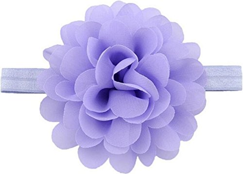 Baby Headbands Turban Knotted, Girl's Hairbands for Newborn,Toddler and Childrens (Chiffon Flower of 12) - Thumbnail 4