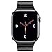 RUOQINI Compatible with Apple Watch Band 44mm [Series 4] 42mm [Series 3/2/1],Strong Magnetic Closure Leather Loop Replacement Starp Compatible for iWatch,Black,L
