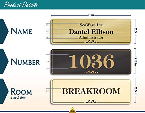 5 Plate+Office+Customized+Personalized+Engraved
