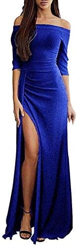 Gaddrt Dress Women's Ladies Off Shoulder High Split Maxi Long Evening Dresses
