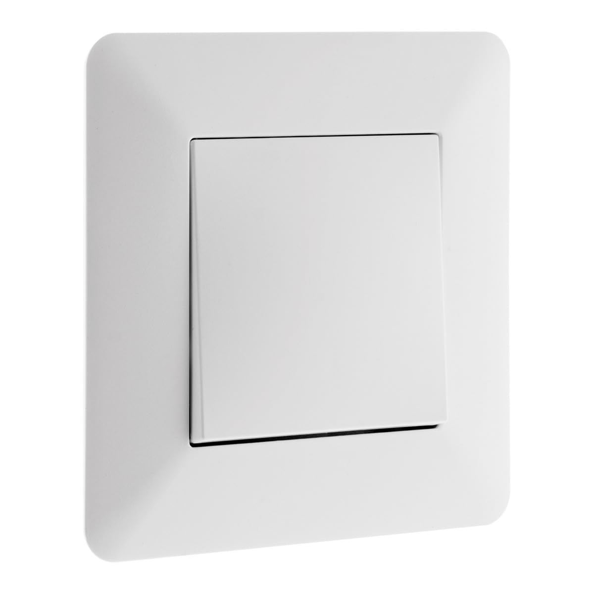 Zenitech - 10A 2300W recessed Two-Way Switch - Modern Design, Adjustable Front Panel - Recessed Box Compatible - Clip-on Bracket - Compact Motor - NF Compliant - White - 86x86mm