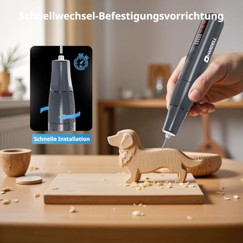 HARDELL Mini Electric Drill 8V, Multifunction Rotary Tool, 5 Speed, 61 Accessories, Digital Display, Type-C, LED Light, Magnetic Suction, For Drilling, Engraving, Polishing, DIY