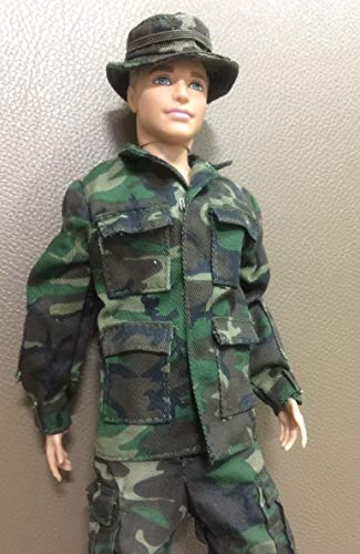 Green Soldier Uniforms Set for 12" Male Military Action Figure Body Army Uniform Outfit - Thumbnail 6