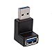 QIBOX® USB 3.0 A Male to Female Extension Cable 90 Degree Right Angle Adapter Plug