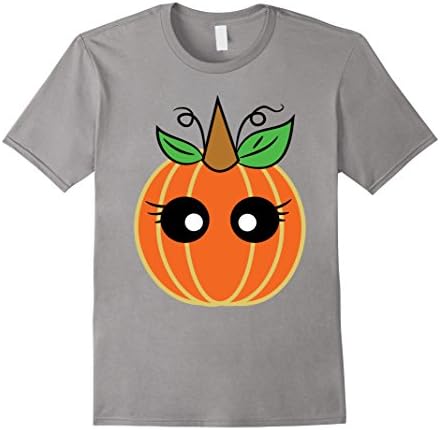 Mens Kawaii Halloween Unicorn Pumpkin T-Shirt Medium Slate