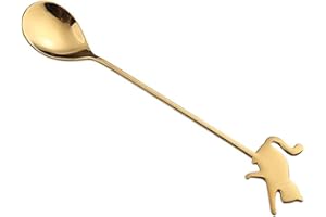 Dessert Fruit Stainless Steel Mixing Home Drinking Coffee Accessories Teaspoon Stirring Tool Milk Spoon(Gold 2)