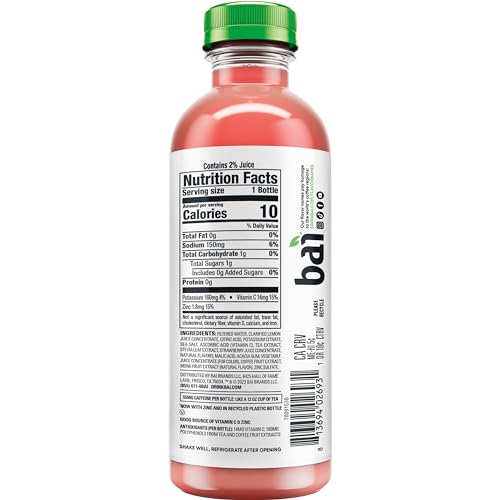 BAI ANTIOXIDANT INFUSED WATER BEVERAGE, SÃO PAULO STRAWBERRY LEMONADE, WITH VITAMIN C AND NO ARTIFICIAL SWEETENERS, 18 FLUID OUNCE BOTTLE, 6 PACK