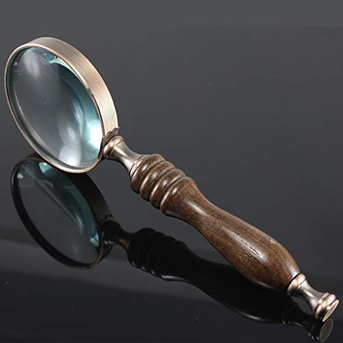 Magnifier,10X Vintage Ebony Handle Magnifying Glass Antique Sandalwood-Free Lens Suitable to View Books,Newspapers,Magazines,Maps,Jewelry,Hobbies and Crafts.(72mm,Dark Coffee) - Thumbnail 5
