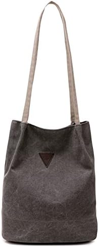 XMLiZhiGu Canvas Bag Fashion Shoulder Bag Casual Travel Handbags Tote Shopping Bag for Women Girls Gray