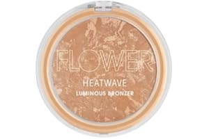 FLOWER Beauty Heatwave Luminous Bronzer - Bronzer Powder Makeup - Warm Luminous Finish + Sunkissed Skin - Shimmering Powder - Ambient Glow - Cruelty-Free + Vegan (Sunswept)