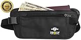 SUPER SPECIAL Zegur Tm HIGH QUALITY MONEY BELT Lightweight Undercover Waist Pouch - Best to Protect Yourself From Travel Theft - Wallet Stash Made with Special Mesh Backing for BREATHABLE & MOISTURE-WICKING for MAXIMUM COMFORT - Elastic Belt with ADJUSTABLE Buckles - 2 Zippered Pockets for Passport and Cash + 2 Mesh organizer Pockets - For Women & Men - 100% Satisfaction Guaranteed LIFETIME MONEY BACK WARRANTY - LIMITED TIME LOW PRICE OFFER - (Black)