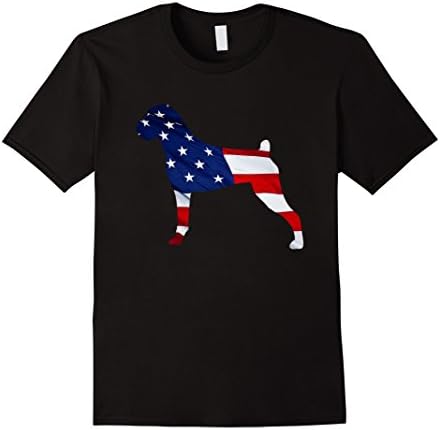 Novelty American Flag Boxer Dog Tshirt