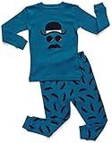Leveret Mustache 2 Piece Pajama 3 Year