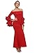 GOSOPIN Women Evening Long Party Dress Off Shoulder Fishtail Large Red