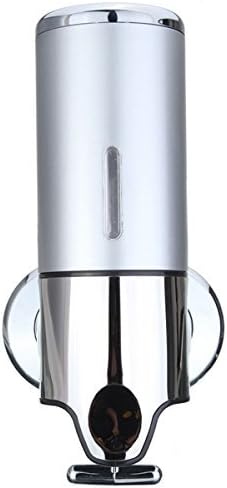 Tagve Wall Mounted Metal and Plastic Liquid Soap Shampoo Dispenser for Home Office Bathroom and Kitchen Sink, 450 ml (240x 80 mm, Silver)