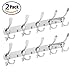 Efaithtek Coat Hanger Wall Mount, Chrome Finish Coat Robe Hat Clothes Wall Mount Hook Hanger Towel Rack (2Pack 15 Hooks)