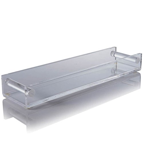 Liquor Decanter Bar Set with Chrome Pump Dispensers and Acrylic Tray, Contemporary Font