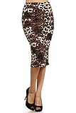 Moa Print Short Knee Length Pencil Skirt
