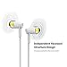 BYZ Headphones, BYZ Wired Earbuds with Mic, Stereo Earphones for Running Workout Gym, Tangle free, White