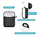 SYNCWIRE AirPods Case, AirPods Protective Cover [Front LED Visible] Durable Silicone Skin Case with Keychain [Waterproof and Shockproof] for Apple AirPods 1 & 2 [Supports Wireless Charging] - Black