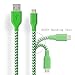 Micro USB Cable, 4-Pcs 6ft(2M) Fasgear Premium Nylon Braided Tangle-Free USB 2.0 High Speed Data Sync Charger Cables For Samsung Galaxy S7, S6, S5, Note 4, HTC M9,and more (Yellow,Green,Blue,Pink)