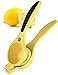 Vremi Lemon Squeezer Press - Handheld Metal Lime Citrus Juicer Squeezer with Ergonomic Silicone Handle Grip - Dishwasher Safe Orange Grapefruit Manual Juice Press for Lemons Fruits Juicing - Yellow