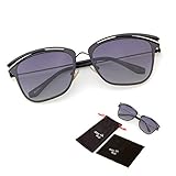 ADEWU-Reflective Revo Color Lens Large Horn Rimmed Style Sunglasses - UV400
