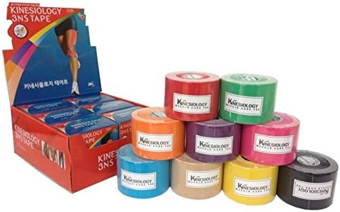 12 rolls - 3NS TEX Kinesiology Muscle Care Sports Tape (6-12 days by USPS) (Black)