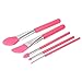 6pcs Silicone Makeup Brush Set Facial Mask Foundation Brushes Eyeshadow Eyebrow Brush Kit (Rose red)