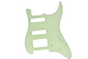 Dopro 11-Hole Strat HSS Guitar Pickguard 3-Screw Humbucking Pickup Mount Fits American Fender Stratocaster Mint Green