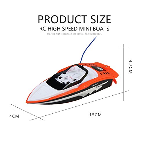YIFAN Remote Control Boat, Kids Adults Mini High-Speed Series SpeedBoat for Pool and Lakes Outdoor Use, 5.9"x1.9"x1.6"(Orange)